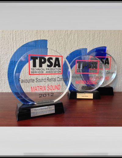 TPSA Favourite Sound Rental Company 2012 award.